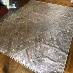 Kavi Diamond Silver Ruggable Rug Cover - 8x10